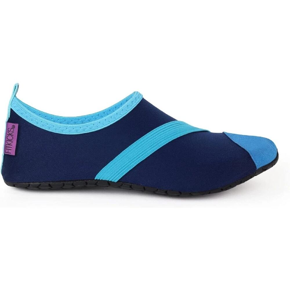 FITKICKS Women's Foldable Minimalist Footwear, Yoga Sporty Water Shoes L - Navy